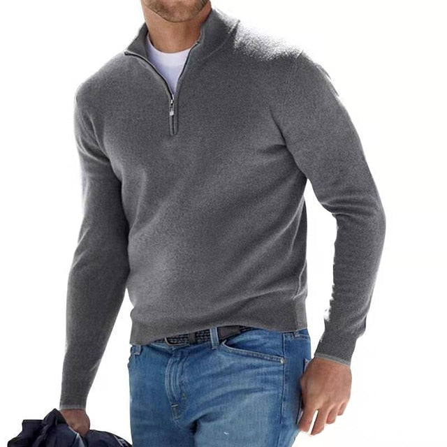 W&W Mode | Merino V-Ausschnitt Pullover mit Reißverschluss