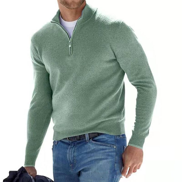 W&W Mode | Merino V-Ausschnitt Pullover mit Reißverschluss