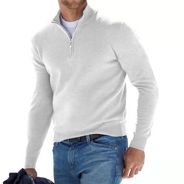 WW | Merino V-Ausschnitt Pullover mit Reißverschluss