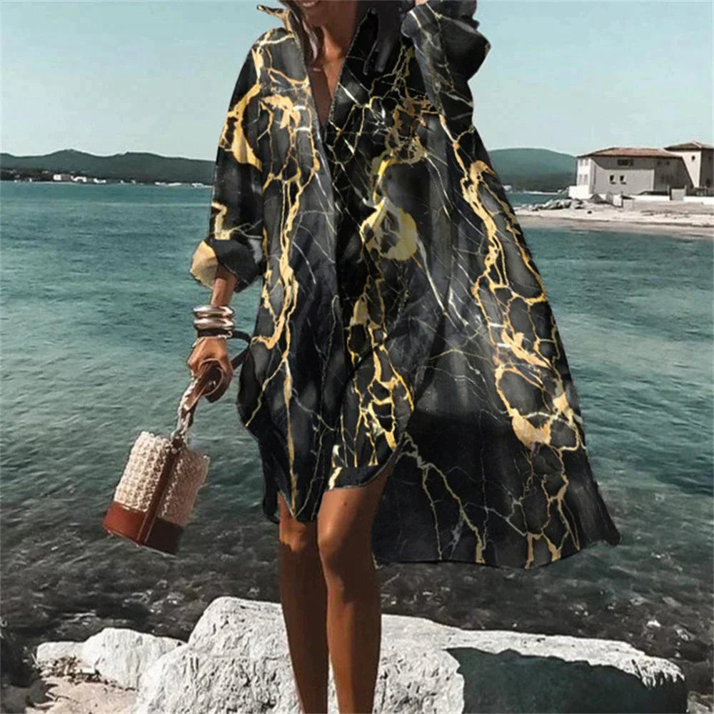 WW | Lebhaft Bedrucktes Strandkleid für Frauen