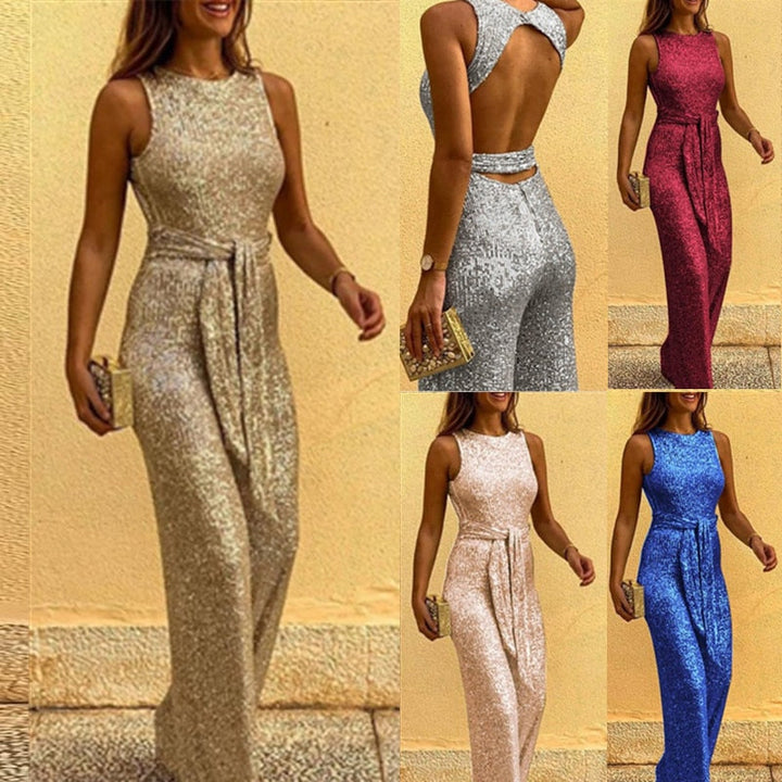W&W Mode | Jumpsuit Festlicher Glitzer-Overall für Damen