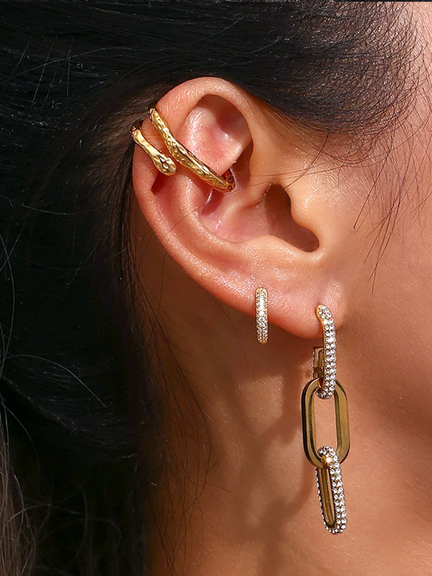 WW | Chunky Ear Cuff Gold Für Edgy Stil Upgrade