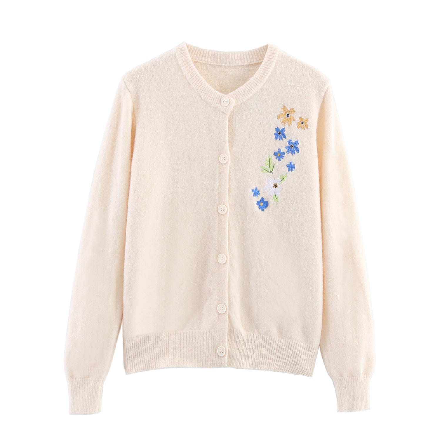 Damen Strickjacke mit floralen Stickereien WW