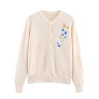 Damen Strickjacke mit floralen Stickereien WW