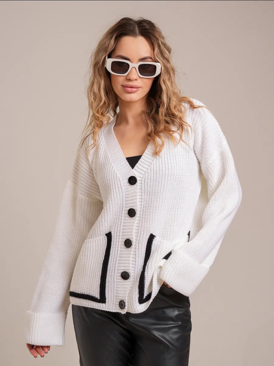 Damen Strickjacke mit großen Taschen WW