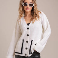 Damen Strickjacke mit großen Taschen WW