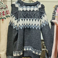 Damen Strickpullover mit grafischem Muster und weichem Material WW