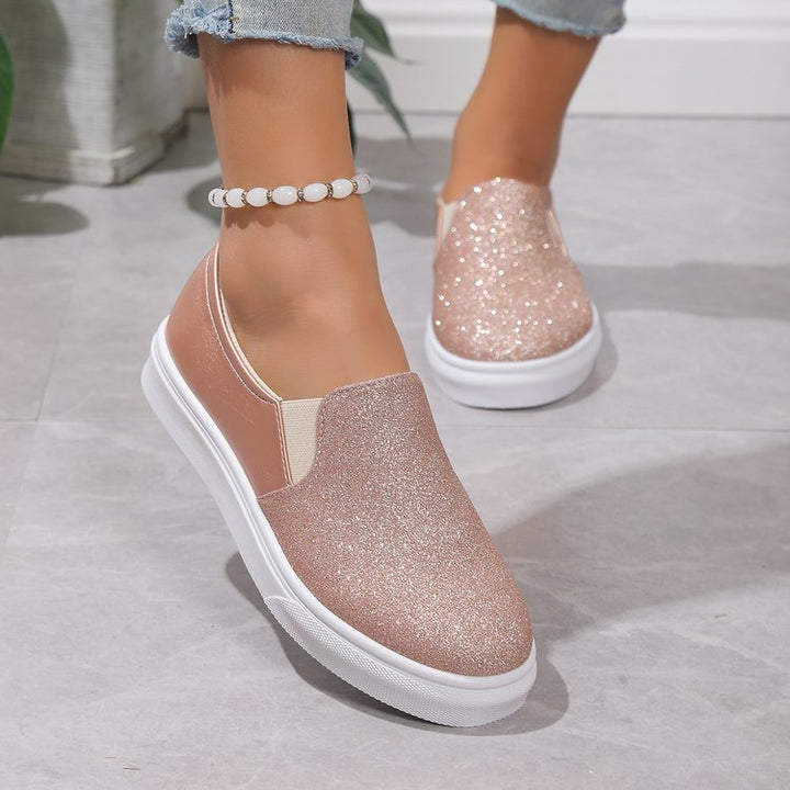 Damen Glitzer-Slip-On Sneakers W&W Mode