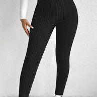 Damen enganliegende Rippleggings aus atmungsaktivem Stretchmaterial WW