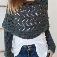WW Hohl Langarm Gestrickter Schal Pullover