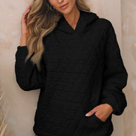 Damen Stepppullover mit gemütlicher Kapuze und praktischen Taschen WW