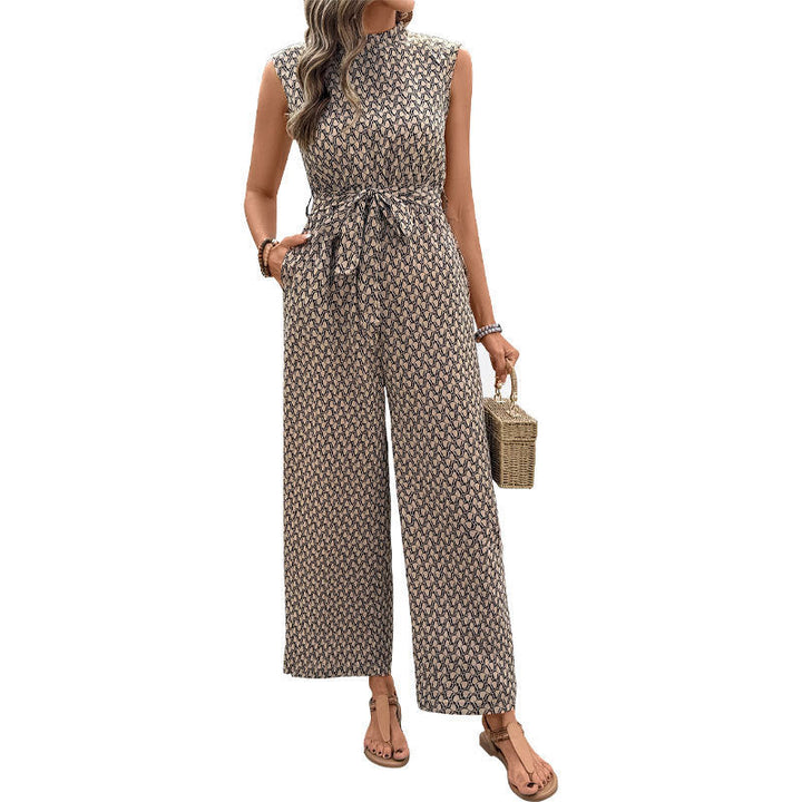 Damen Jumpsuit mit elegantem Knoten und floralem Design W&W Mode