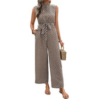 Damen Jumpsuit mit elegantem Knoten und floralem Design WW