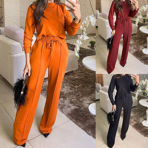 Damen elegantes Freizeitset mit hohem Komfort und elastischem Bund W&W Mode