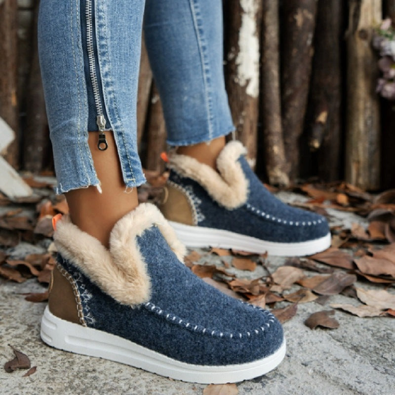 Damen bequeme Fleece-Hausschuhe mit warmem Innenfutter und rutschfester Sohle WW