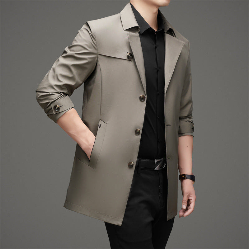 Herren Trenchcoat mit modischem Schnitt und funktionalen Taschen WW