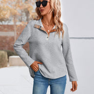 Damen Freizeitpullover mit modischem Steppdesign und praktischen Knopfdetails WW