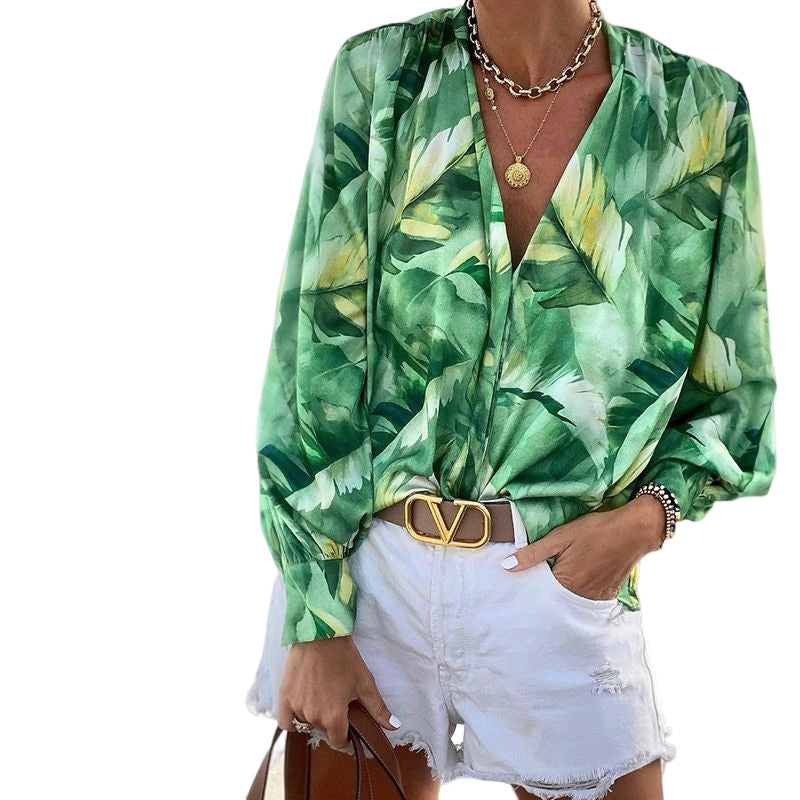Damen Bluse mit floralem Muster und eleganter Schnittführung WW