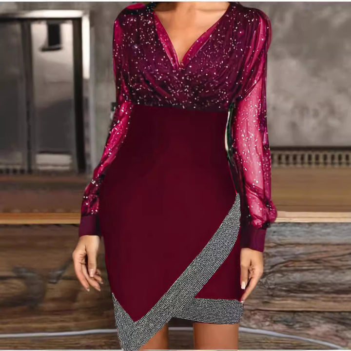Damen Abendkleid mit funkelnden Details und elegantem Schnitt W&W Mode