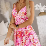 Damen Tropischer Druck Maxikleid WW