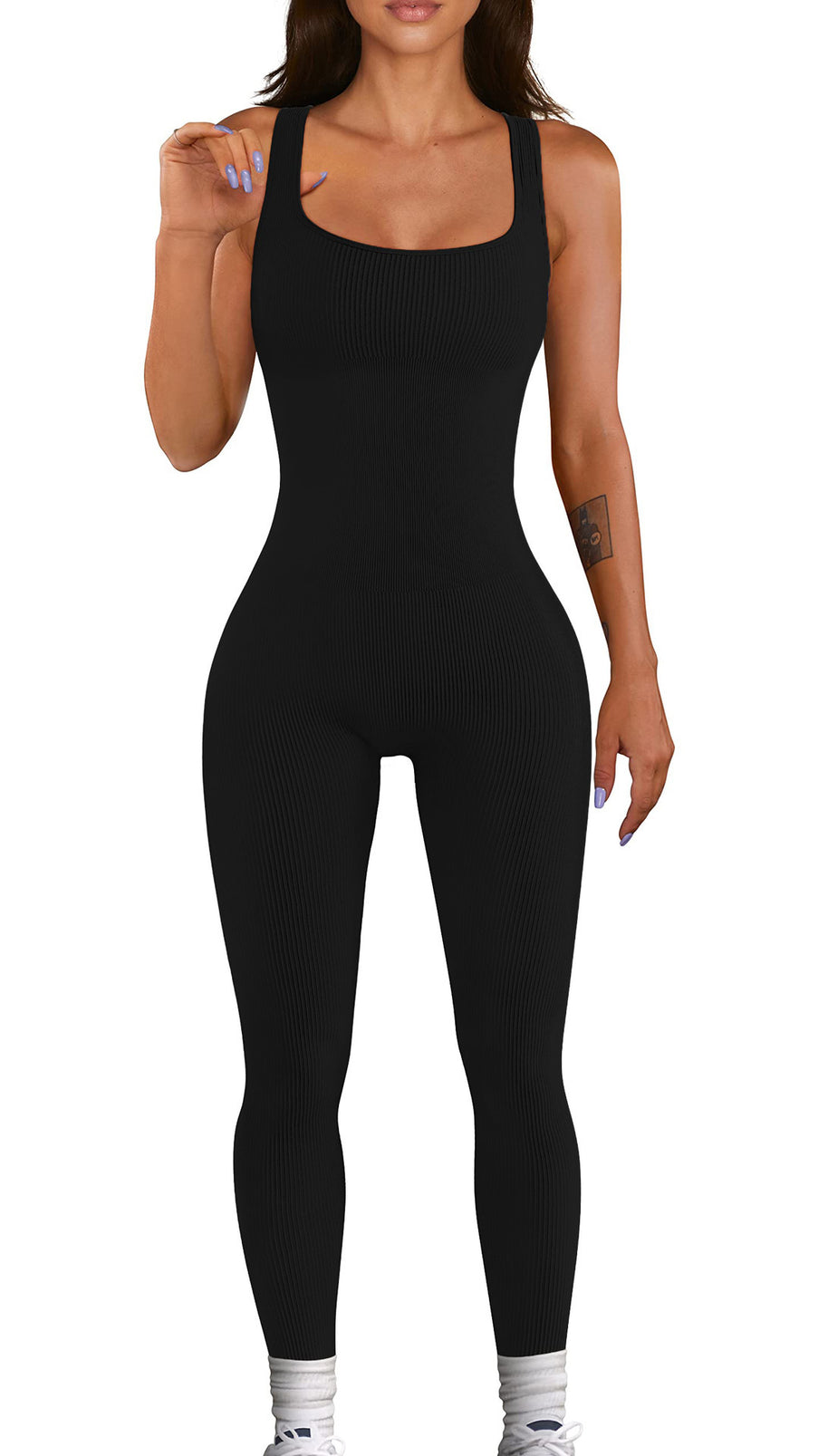 Damen Sportlicher Bodycon-Jumpsuit WW
