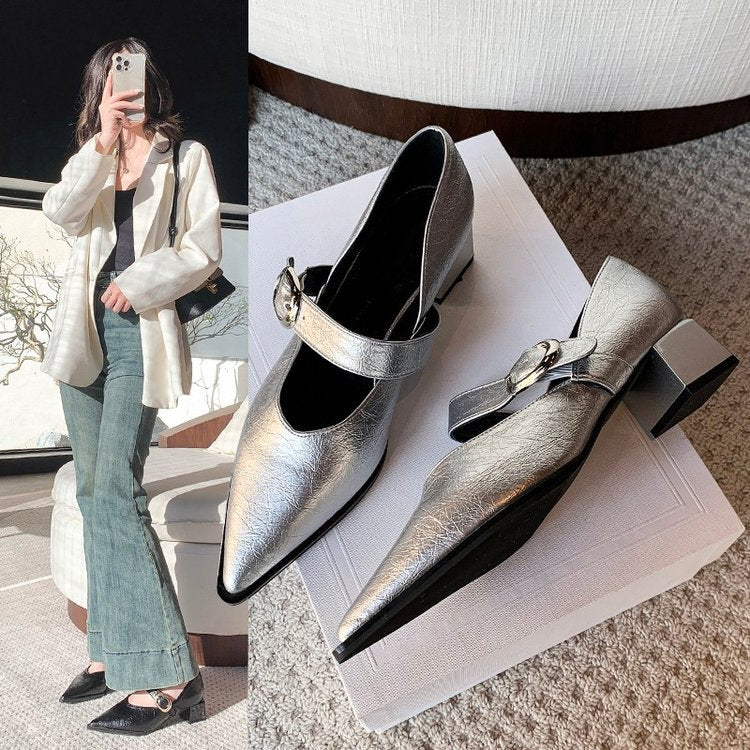 Damen Elegante Mary Jane Schuhe mit modischem Blockabsatz und verstellbarem Riemen W&W