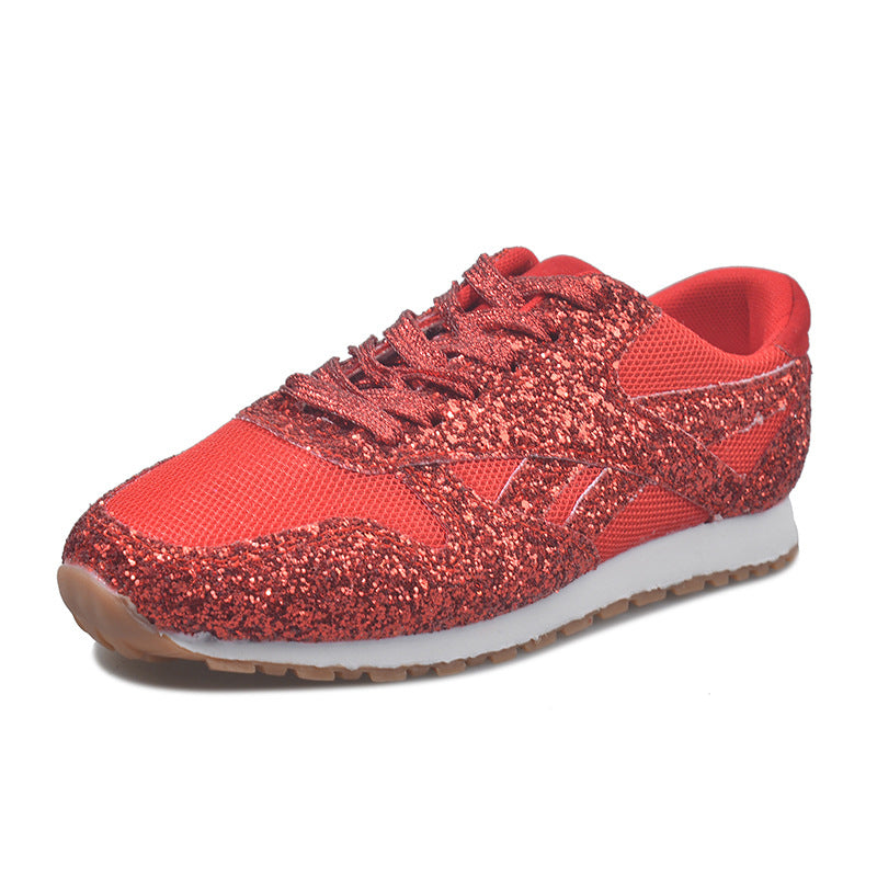 Damen Sneaker mit glitzerndem Strassdesign und atmungsaktiver Obermaterialstruktur WW