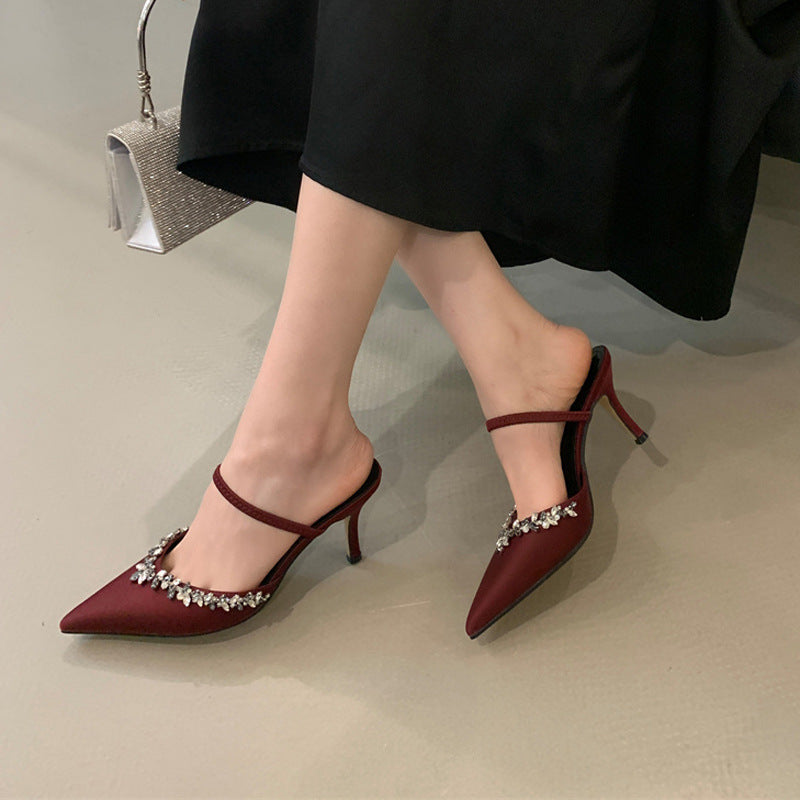 Damen Slingback Pumps mit elegantem Strassverzierungen WW