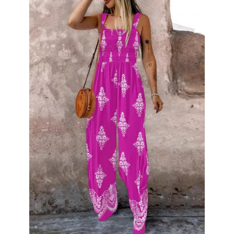 Damen Rüschenoberteil Weites Bein Jumpsuit WW