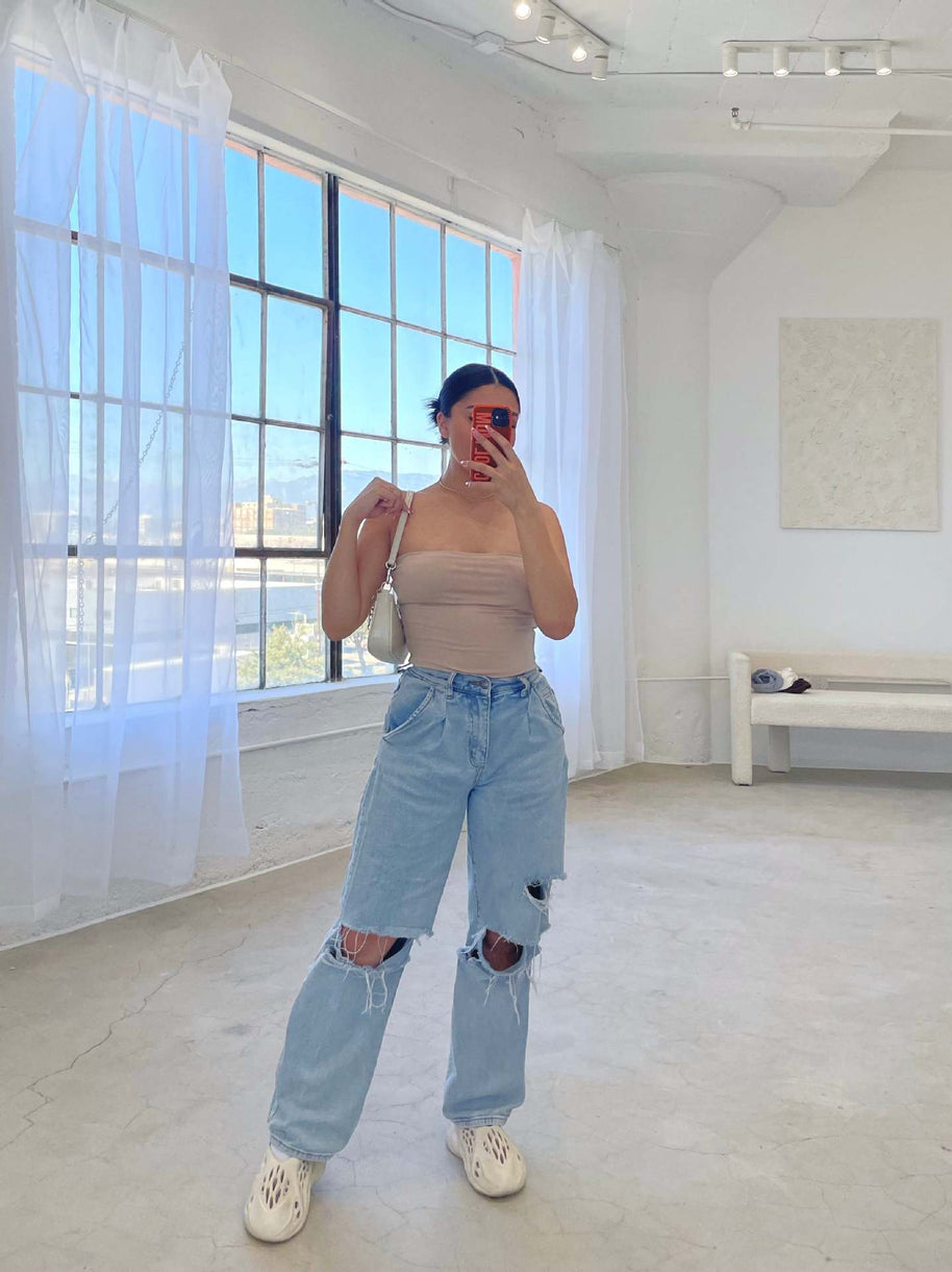 Damen Destroyed Jeans im modernen Weitchnitt mit lässiger Eleganz WW