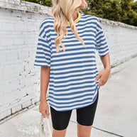 Damen Übergrößen T-Shirt mit Streifenmuster WW