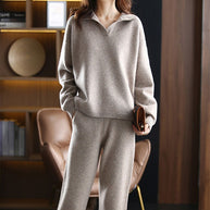Damen bequemer Strickpullover mit modischem Kragen und lässigem Schnitt WW