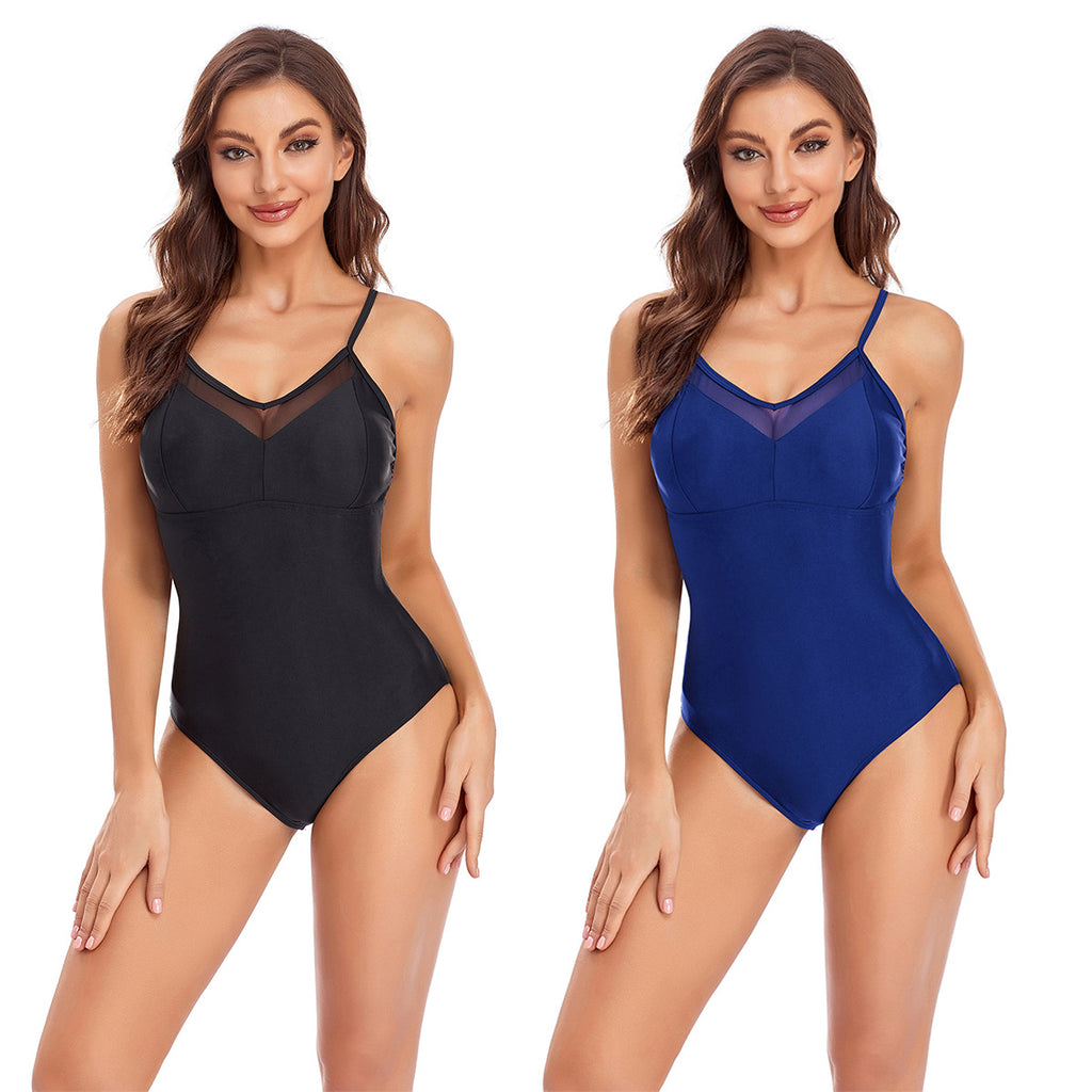 Damen Schwimmanzug mit verführerischem Mesh-Einsatz und verstellbaren Trägern WW