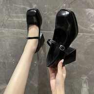 Damen Elegante Plateau-Pumps mit verstellbarem Riemen W&W