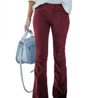 Damen ausgestellte Cordhose mit hohem Bund und strukturiertem Stoff WW