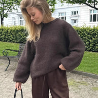 Damen stilvoller Relaxed-Fit Pullover mit voluminösen Ärmeln WW