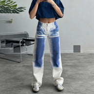 Damen Baggy Jeans im einzigartigen Batikdesign WW