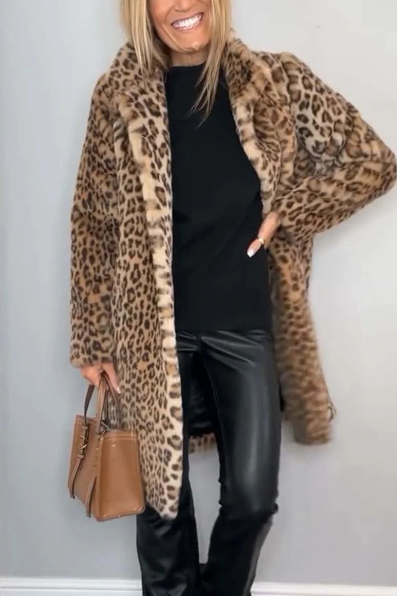W&W Mode | Leopardenmuster Plüschmantel