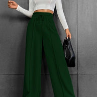 Damen Bequeme und elegante Lounge-Hose mit hohem Bund und praktischen Taschen WW