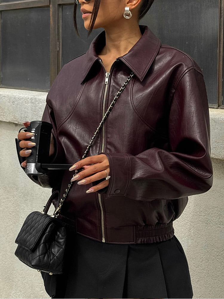 Damen Bikerjacke aus Kunstleder WW