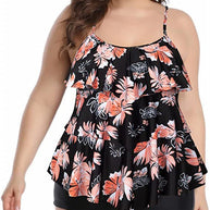 Damen Tankini-Set mit charmantem Flatteroberteil und bequemen Shorts WW
