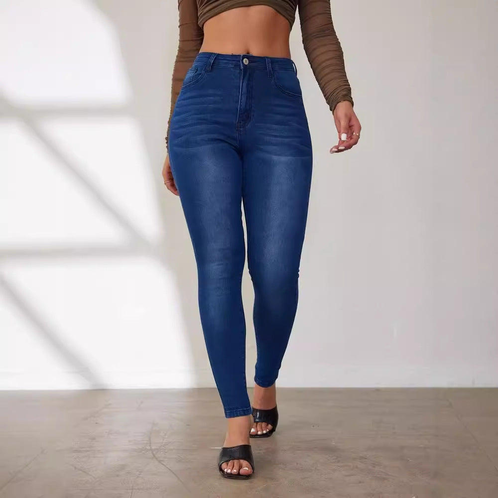Damen Skinny-Jeans mit hohem Bund und figurbetonter Passform WW