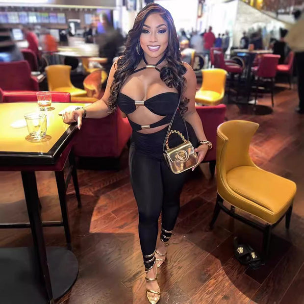 WW | Schnürung Hohl Lange Hose Overall