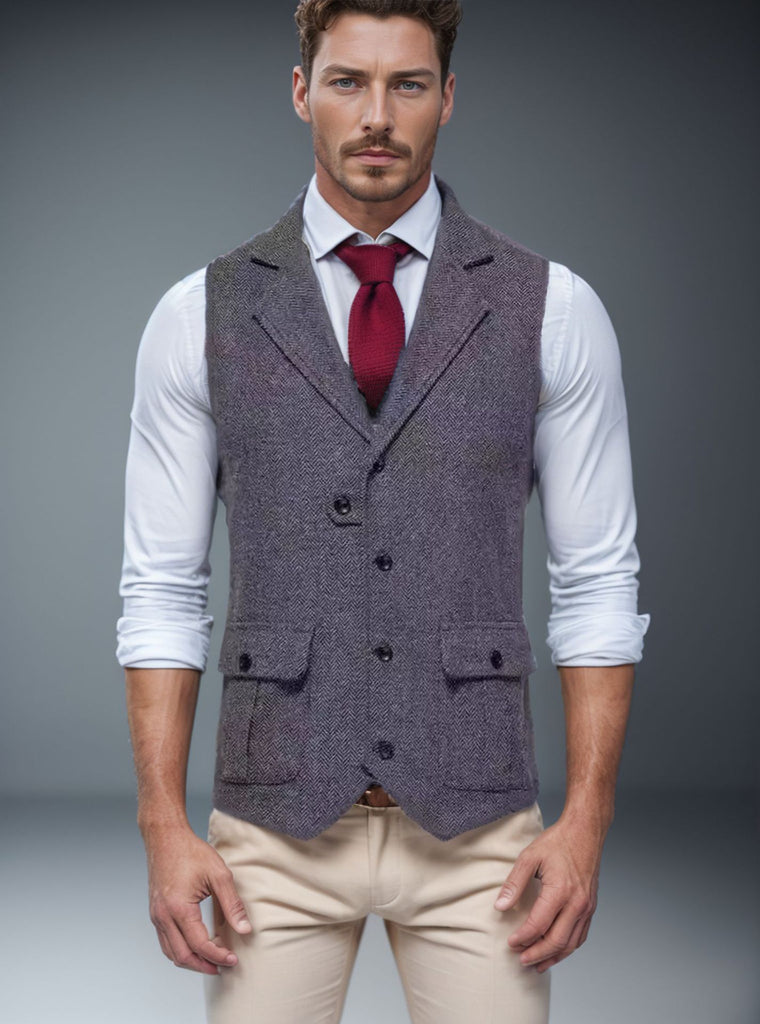 Herren Weste im klassischen Herringbone-Design WW