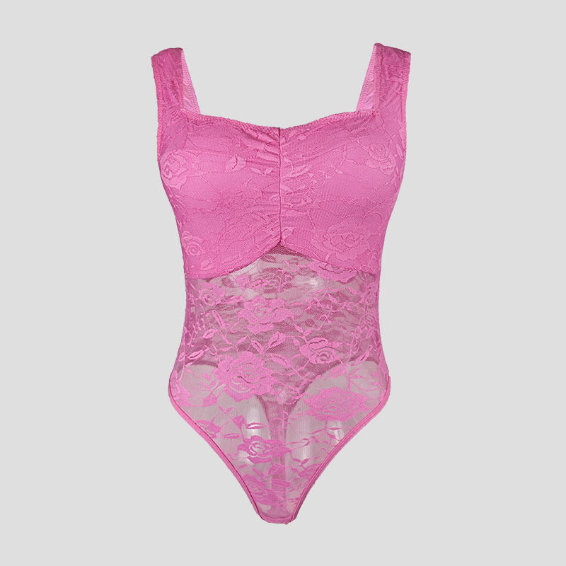 Damen Spitzen-Bodysuit mit floralem Design und konturierendem Schnitt WW
