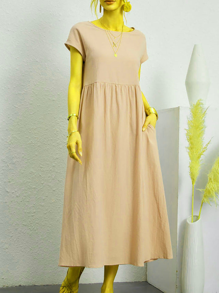 Damen Midikleid mit lässigem Schnitt und seitlichen Taschen W&W Mode