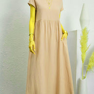 Damen Midikleid mit lässigem Schnitt und seitlichen Taschen WW