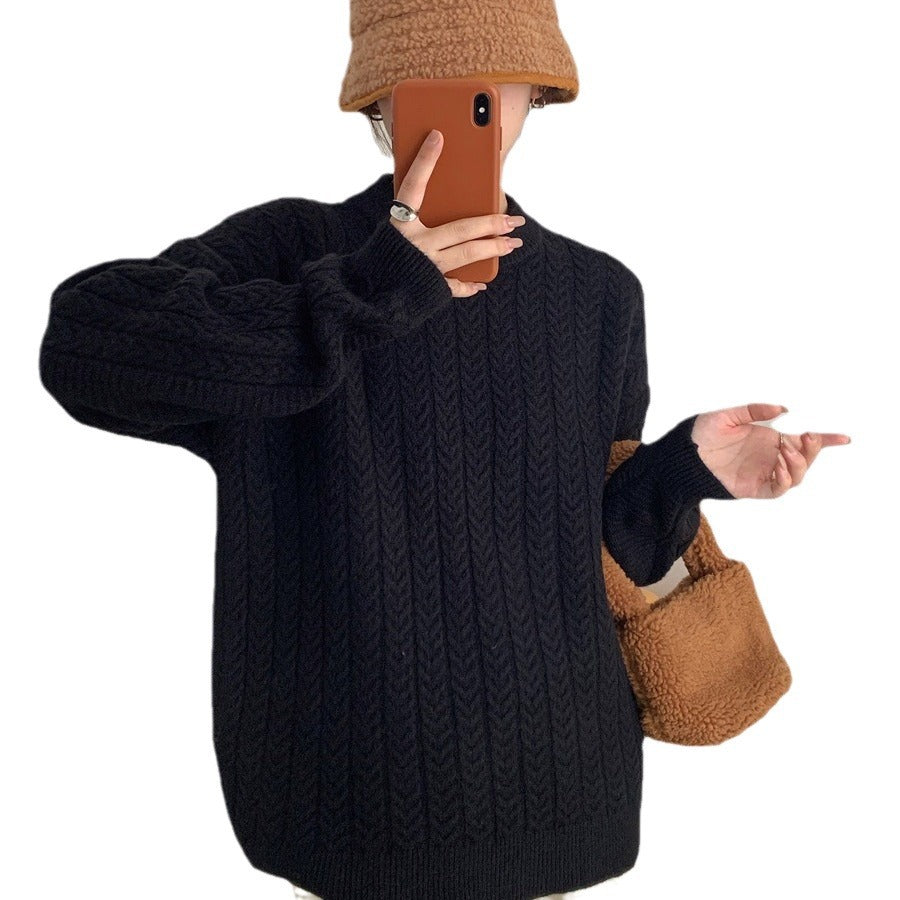 Damen Strickpullover mit strukturierter Zopfmusterung und lässigem Schnitt WW