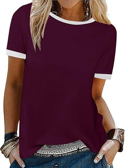 Damen T-Shirt mit kontrastierenden Ärmeln WW