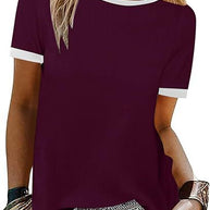 Damen T-Shirt mit kontrastierenden Ärmeln WW